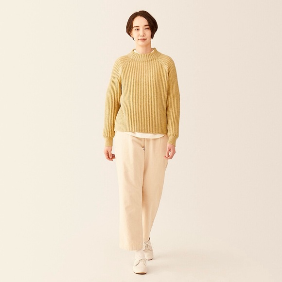 MUJI - Andean Wool Chunky Rib Women's Ribbed Sweater - Picture 8 of 8